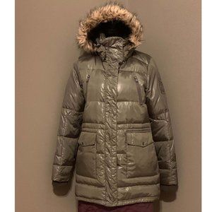 Ralph Lauren Faux Fur Hooded Down Coat Jacket M